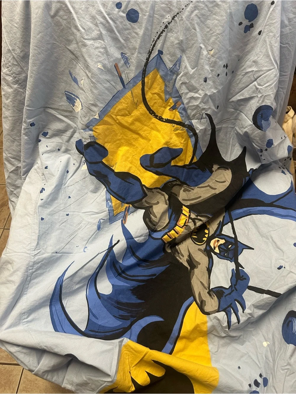 Pottery Barn Kids BATMAN Cityscape Duvet Cover & Sheet